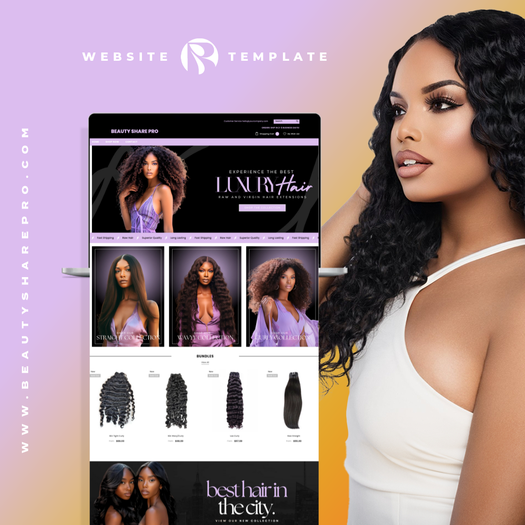 Black & Lilac Shopify Premade Website