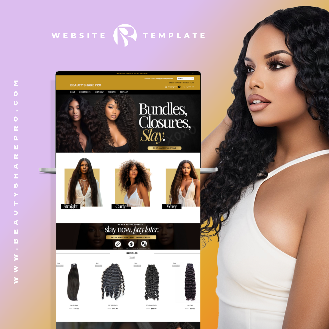 Black White & Gold Shopify Premade Website